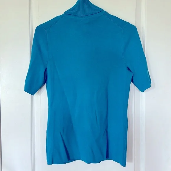 Anne Klein Blue Ocean Short Sleeze Turtleneck Shirt - Picture 4 of 7
